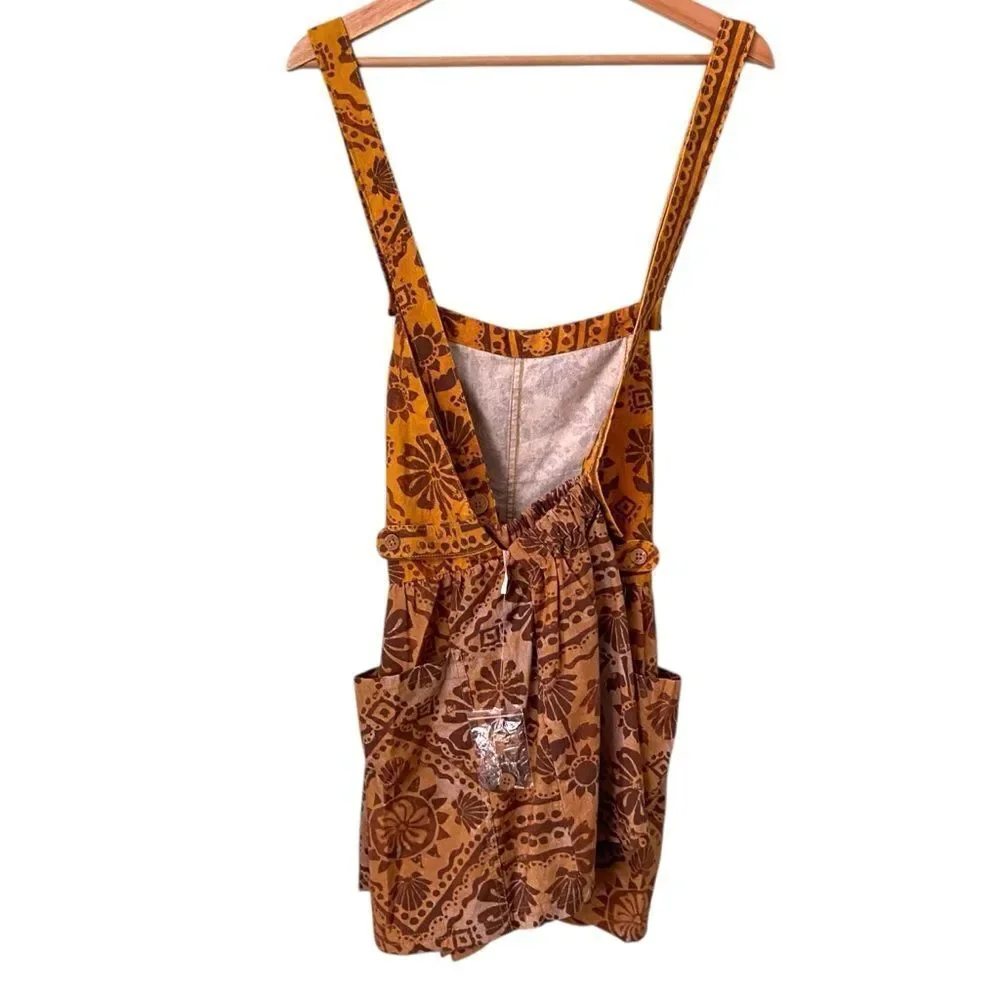 NEW Free People Palm Bay Printed Shortalls Bohemian Vibe Romper in Size Medium - Picture 6 of 16